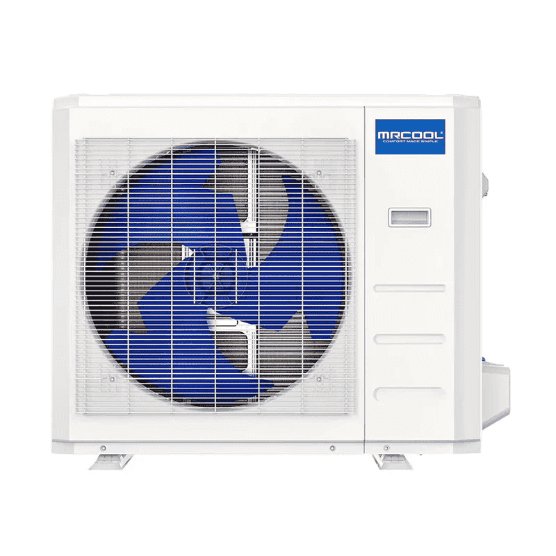 Front view of MRCOOL DIY 9K 5th Gen Mini Split Heat Pump Condenser Front