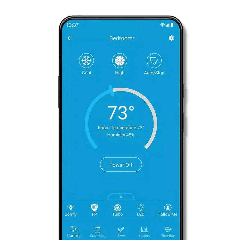 MRCOOL DIY mini split smart phone app wifi control temperature humidity settings