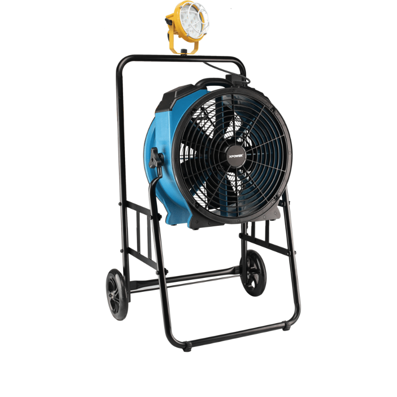 fa-420k6 blue warehouse dock trailer fan with mobile trolley main image