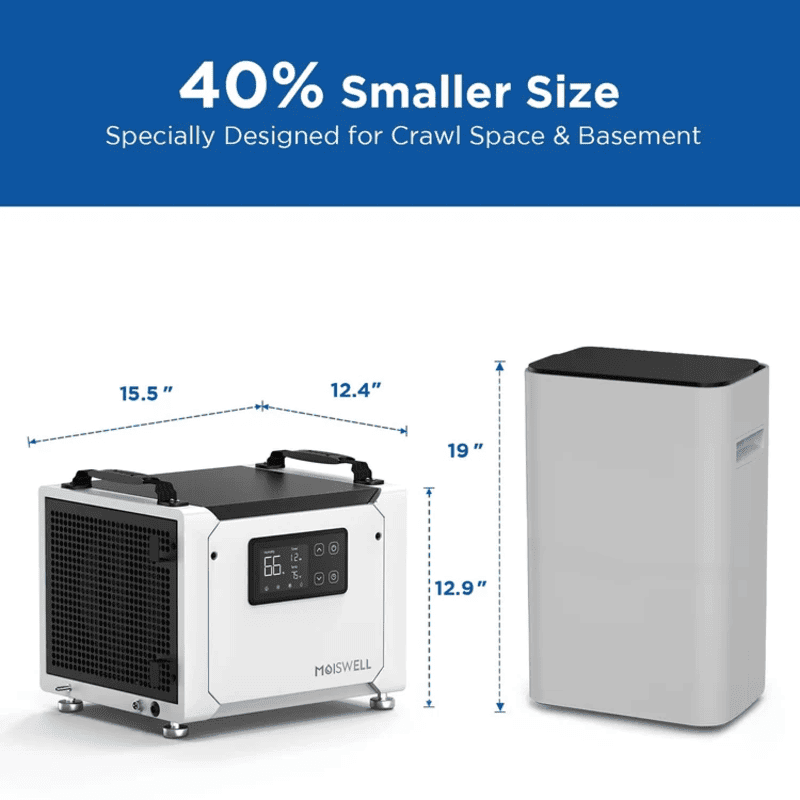 MOISWELL Defender ME-7S compact basement dehumidifier