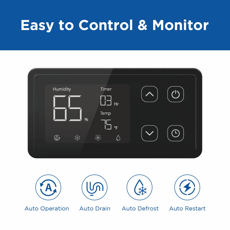 MOISWELL Explorer V320 Dehumidifier digital control panel