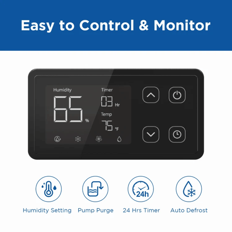 MOISWELL Explorer VP250 Dehumidifier digital control panel