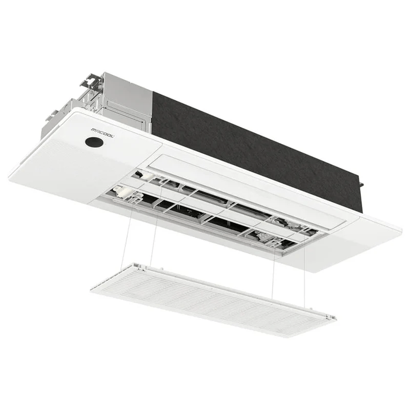 MRCOOL DIY ductless ceiling cassette unit open view internal components filter