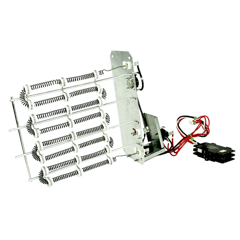 MRCOOL electric heat kit side view showing heating coils and wiring