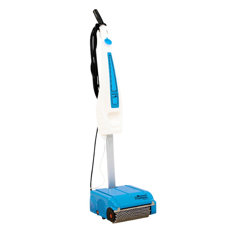 side view of namco floorwash 1000 corded multi surface walk behind floor scrubber