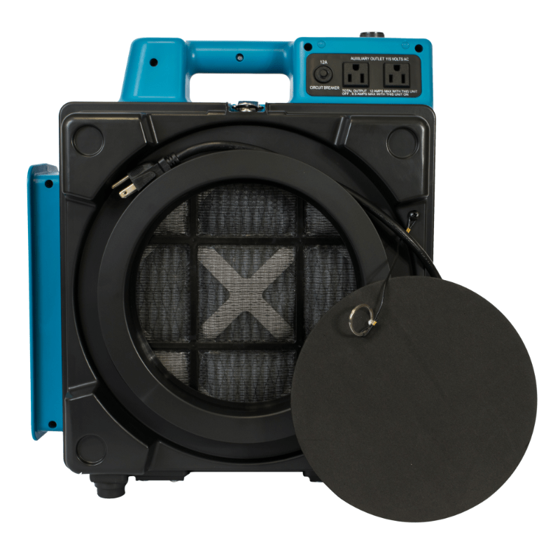 x-2480a blue hepa air scrubber open front view