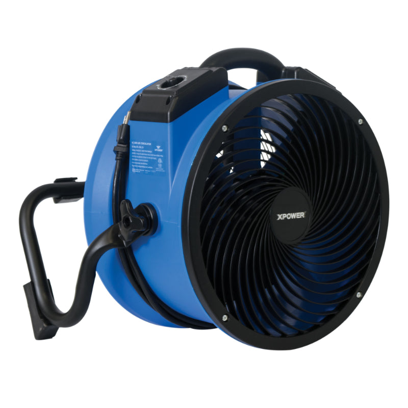 fc-300 air circulator utility floor fan left angle rack up view