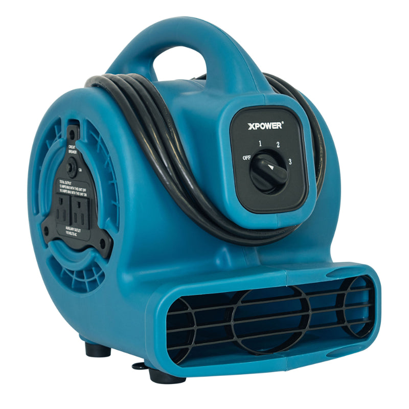 p-80a blue mini mighty air mover left angle view wrap around