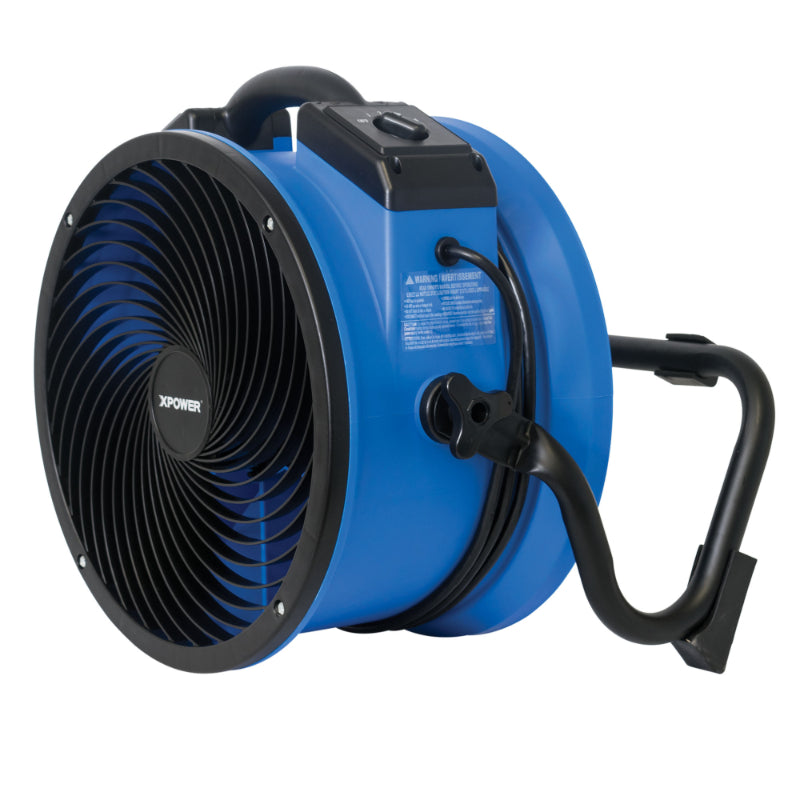 fc-300 air circulator utility floor fan right angle rack up view