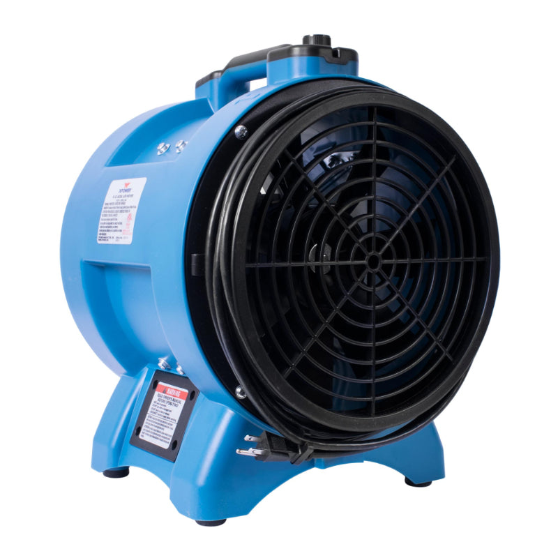 X-12 confined space ventilator fan left angel view