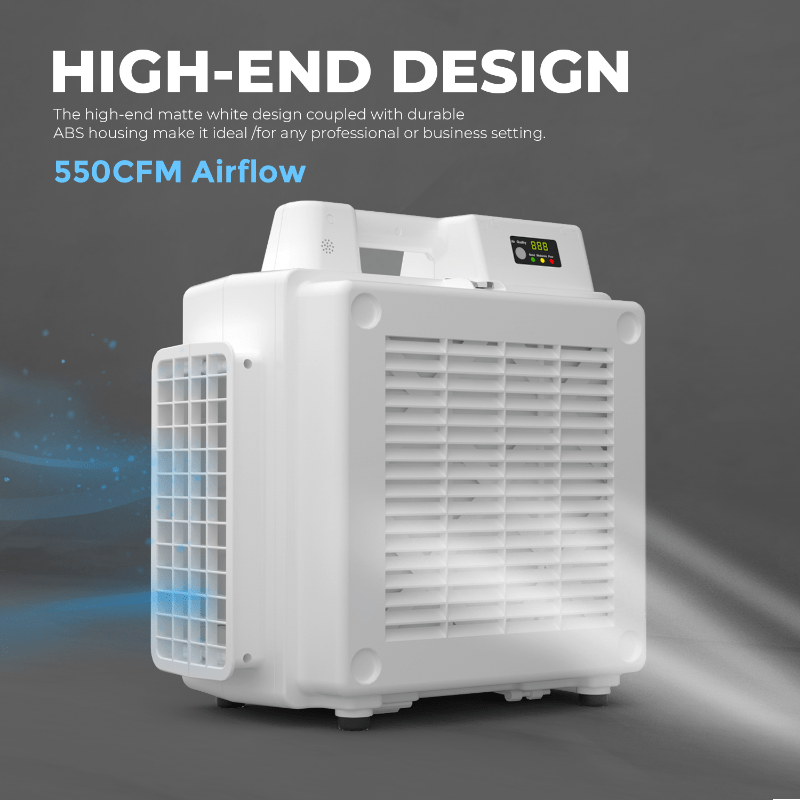 X-2830 mini air scrubber high tech design infographic