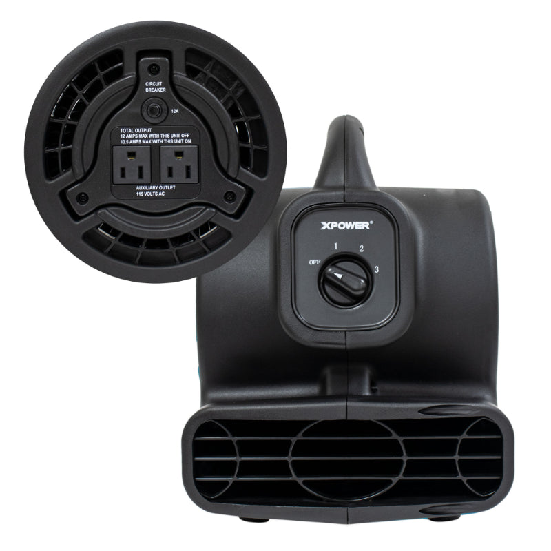 p-80a mini mighty air mover black control panel