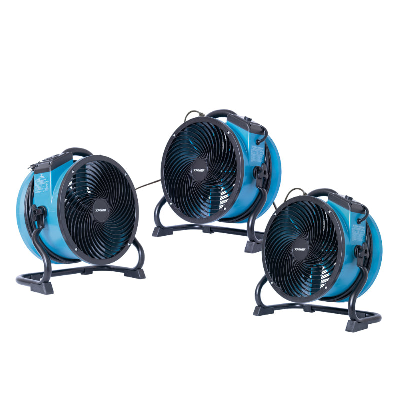 x-39ar blue axial air mover w power outlets daisy chain