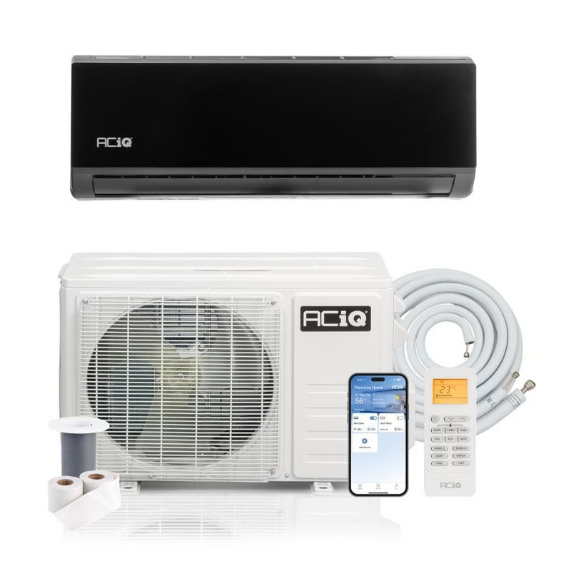 ACIQ-K09Z-HP230B / ACIQ-K09W-BL-HP230B black mini split bundle