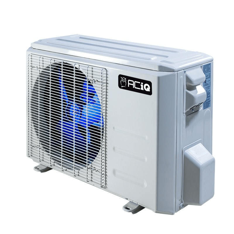 ACiQ 9,000 BTU outdoor unit of single zone mini split system with WiFi and blue fan