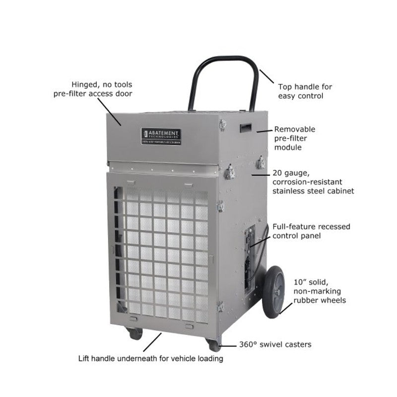 Abatement Technologies HEPA-AIRE PAS2400 Portable Air Scrubber Features