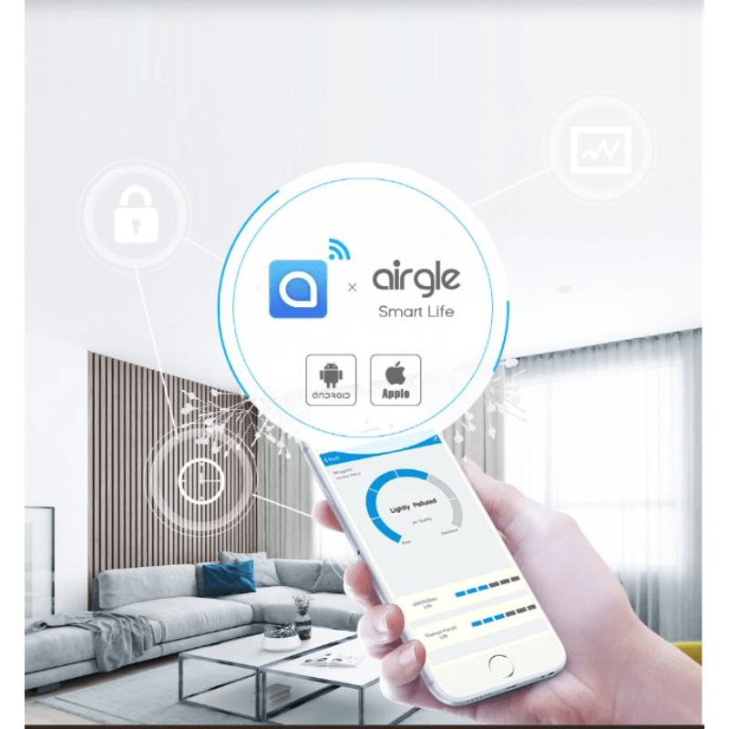 Airgle AG900 Clean Room Air Purifier on iOS Application