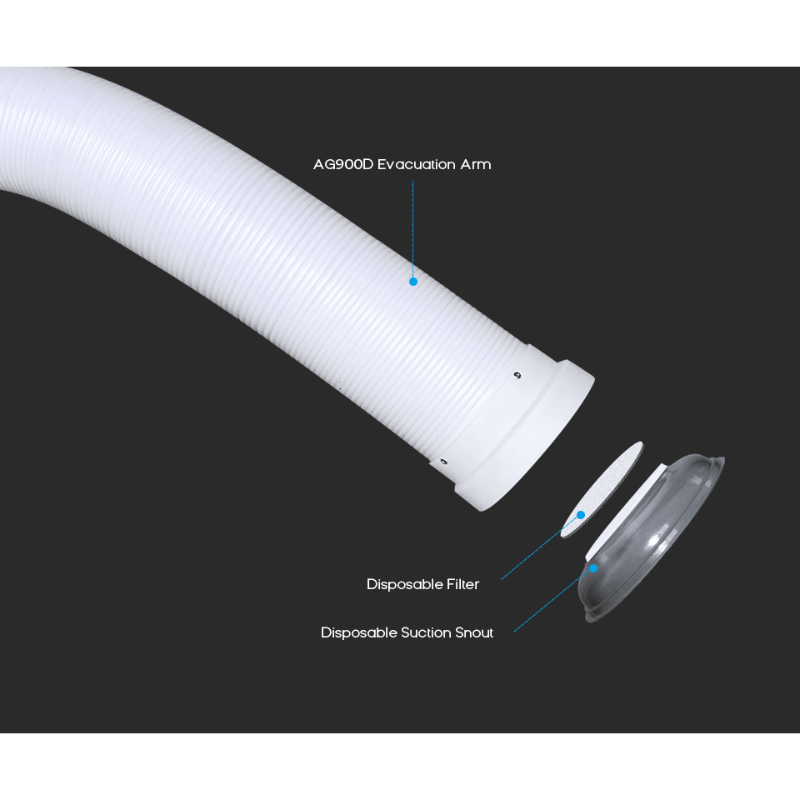 Airgle AG900D Extraoral FlexHose Kit's Snouts and Filters