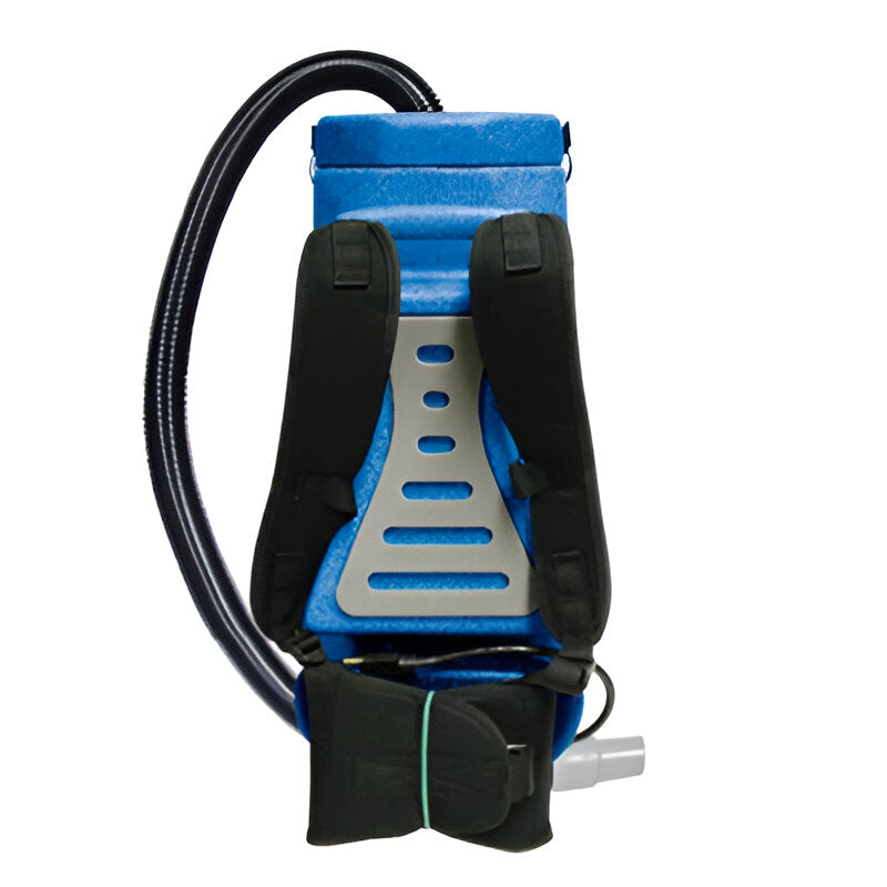 Back angle of Sandia 20-3001 HEPA Raven 10-Quart Backpack Vacuum with a durable Strap