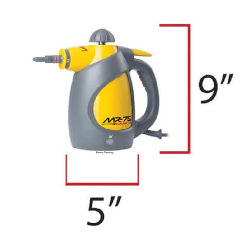 Deep Clean Anywhere with Vapamore MR-75 Amico Hand Held Steam Cleaner Measurements