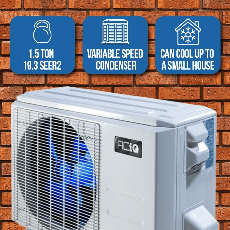 Infograph of ACiQ 1.5 Ton 19.3 SEER2 High Efficiency Central Heat Pump ACIQ-18-EHPB
