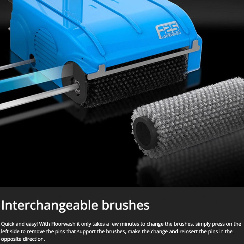 Interchangeable brushes on the floorwash 1000 corded floor scrubber