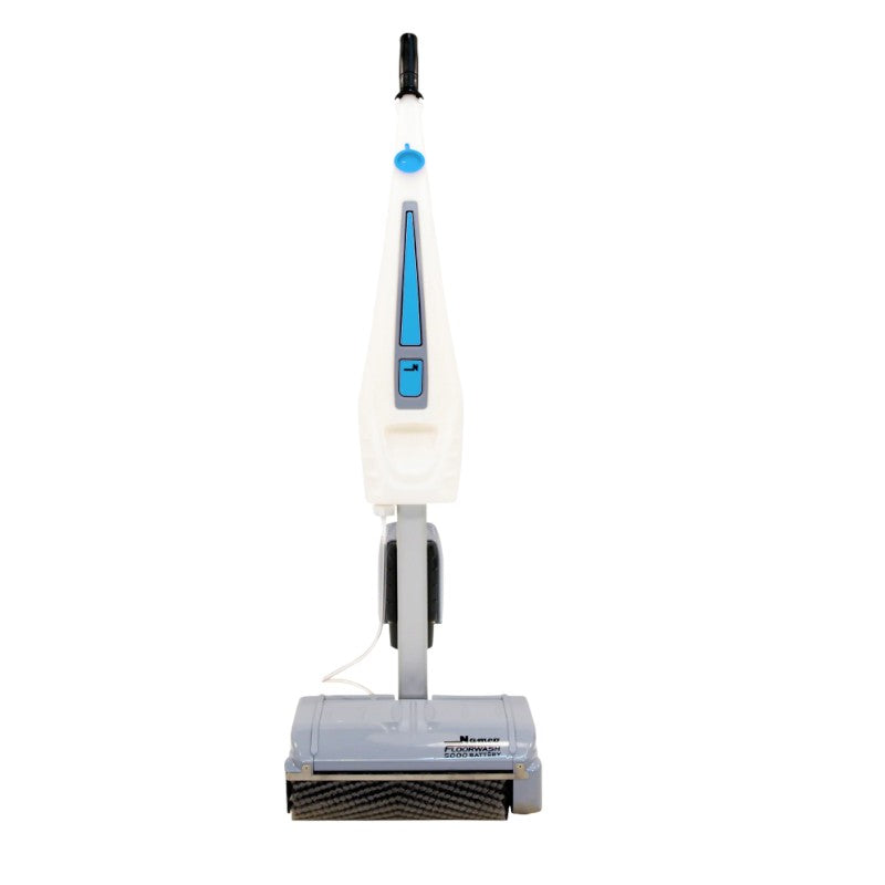 Front Angle of Namco Floorwash 5000 14" Cordless Walk Behind Cylindrical Floor Scrubber - 1 Gallon