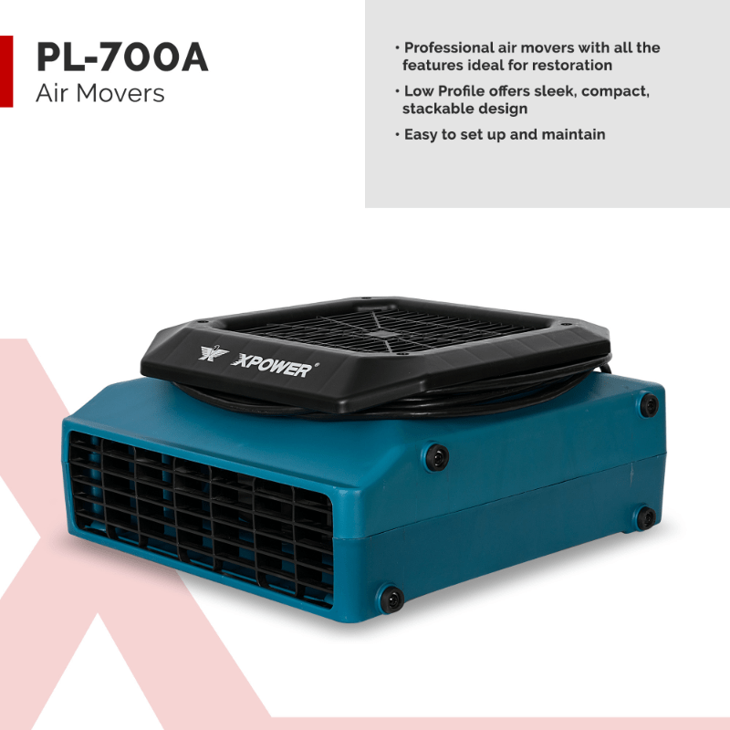 PL-700A Low Profile Air Mover Infographic