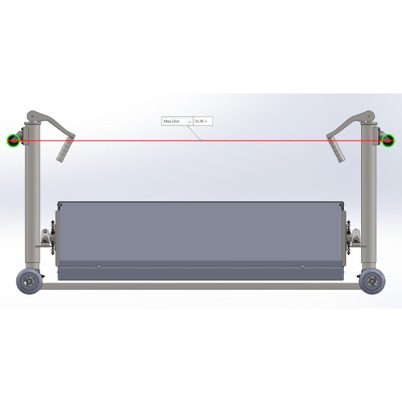 PTAC cleaning cradle width diagram