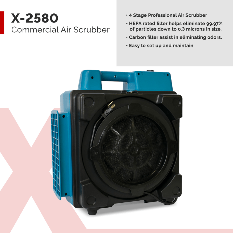 X-2580 HEPA Air Scrubber Infographic