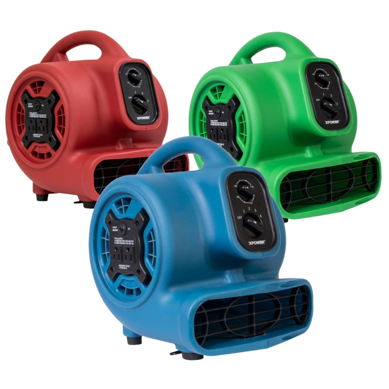 Air Mover Stack XPOWER P-230AT Mini Mighty Centrifugal Air Mover With Outlets & Timer