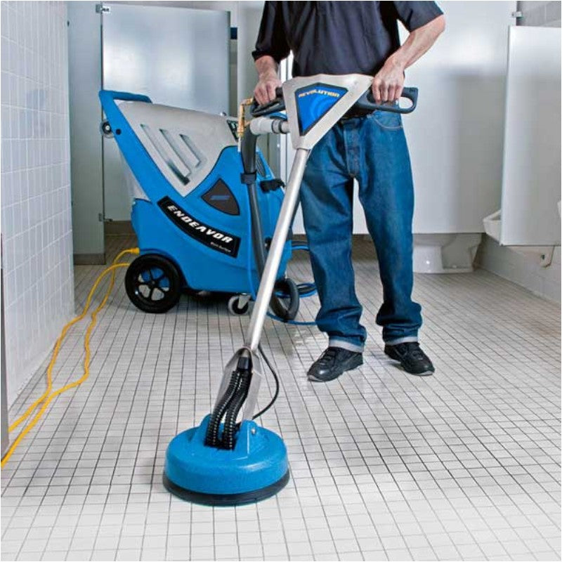 Cleaning in the Bathroom with EDIC 1200REV Revolution Tile & Grout Cleaning Tool for Superior Results