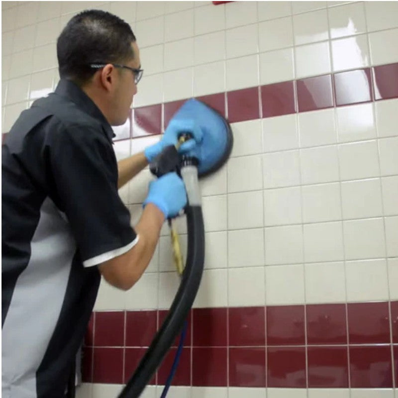 cleaning tiles using counter top revolution with edic endeavor 9000i-hsh-ck multi surface kit