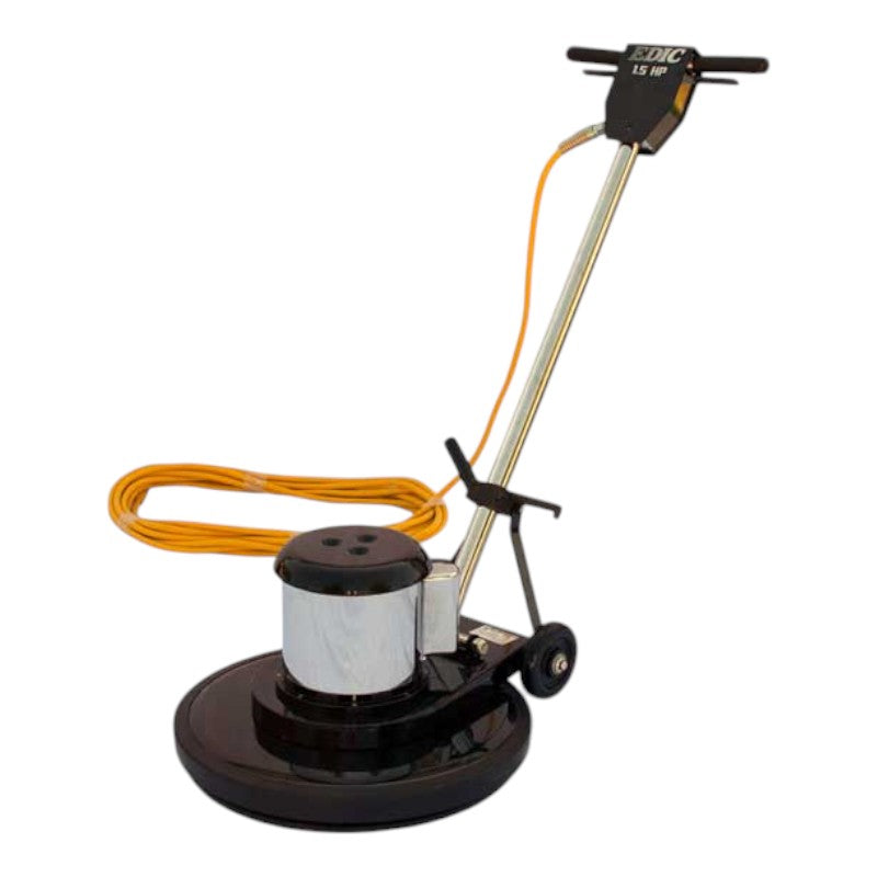 EDIC 17LS3 BK SV 17 Inch Floor Machine Left Front View with Cord for Easy Handling