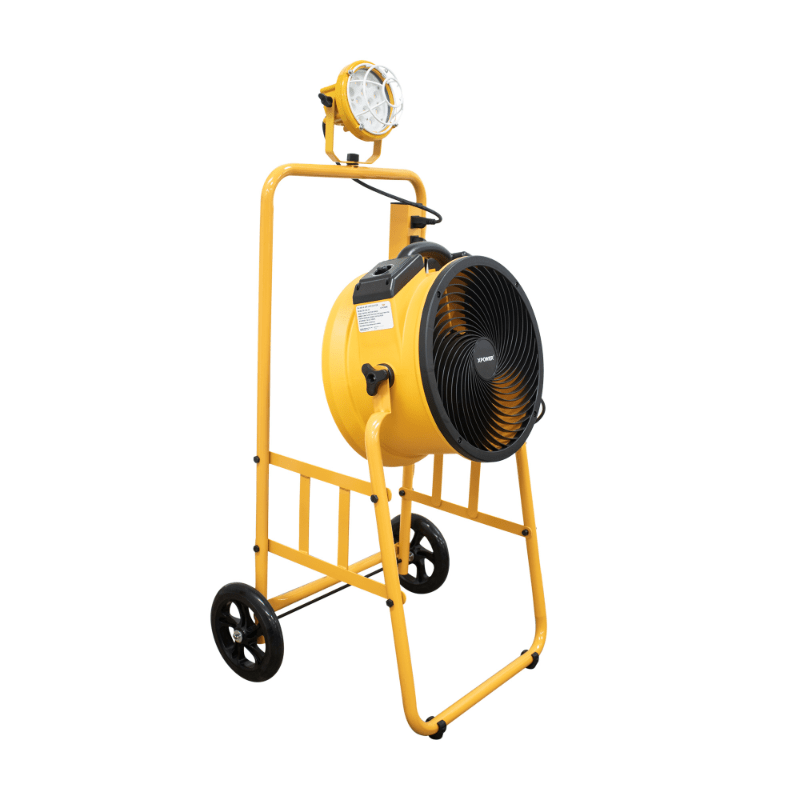 fa-300k6 yellow warehouse dock trailer fan with mobile trolley main image