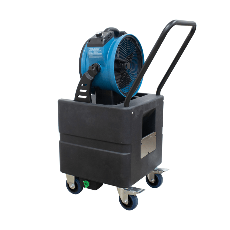 fm-65wbk misting fan with water tank right angel back view