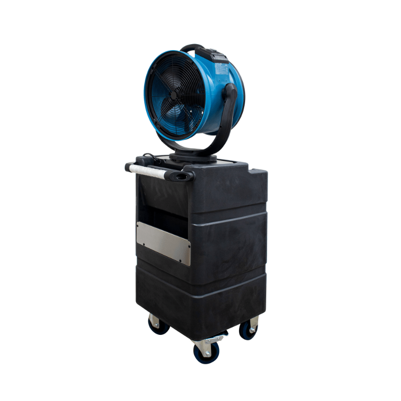 fm-88wk2 misting fan with water tank back right angle view