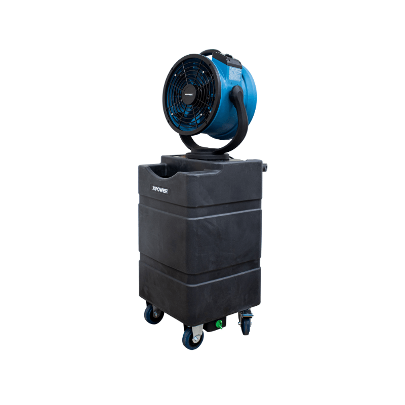 fm-88wk2 misting fan with water tank right angle view