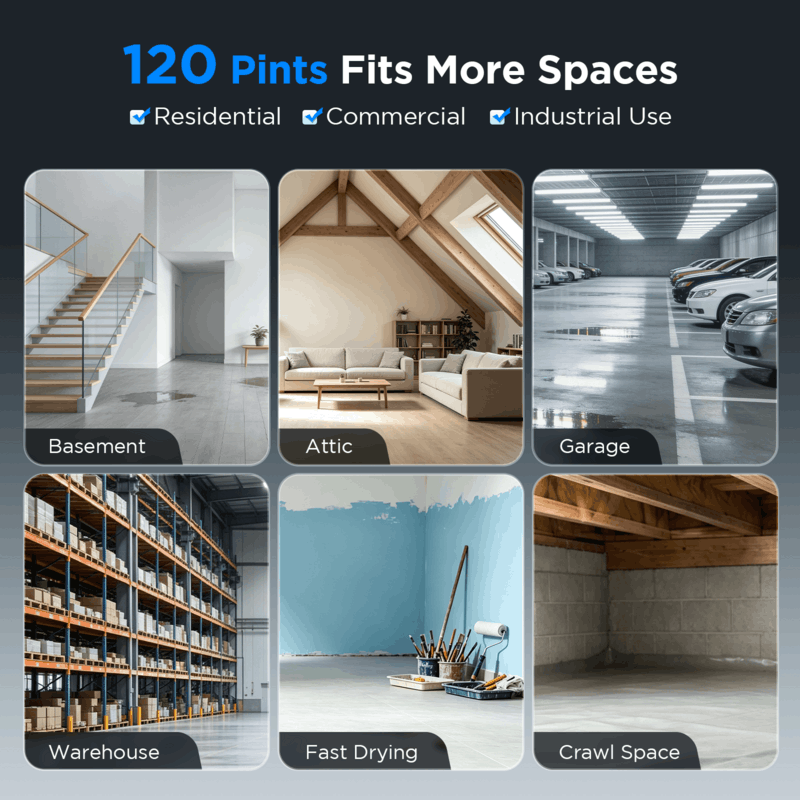 MOISWELL Aegis HP110 Dehumidifier for basement and commercial spaces