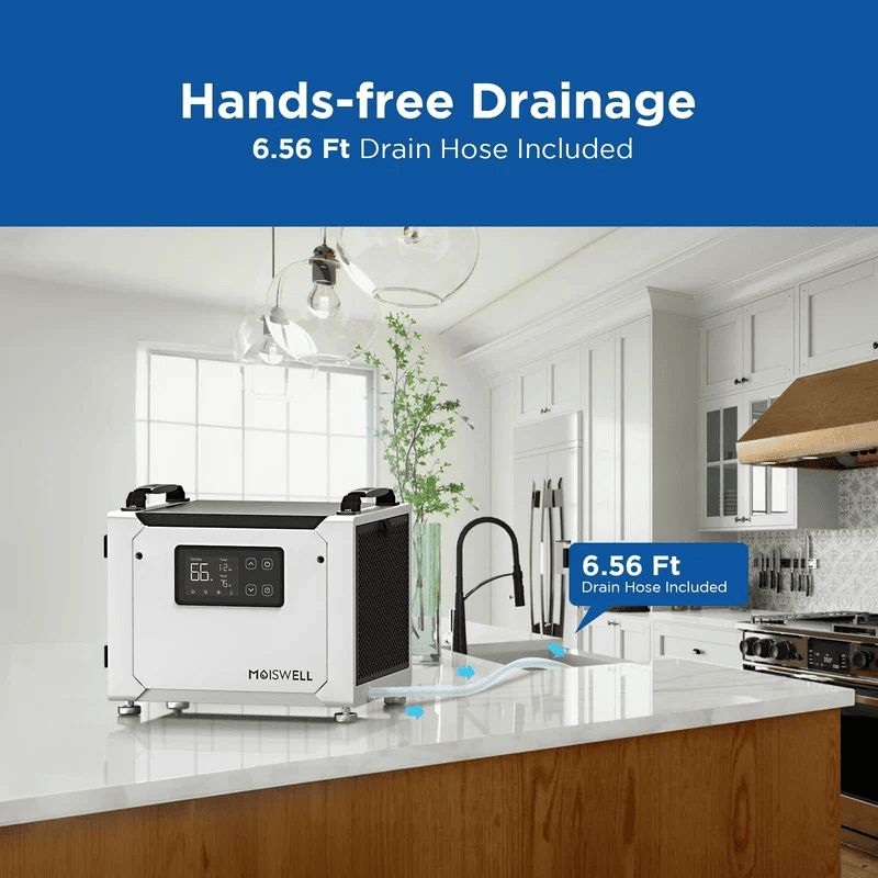 MOISWELL Defender ME-7 Dehumidifier with 6.56 ft drain hose