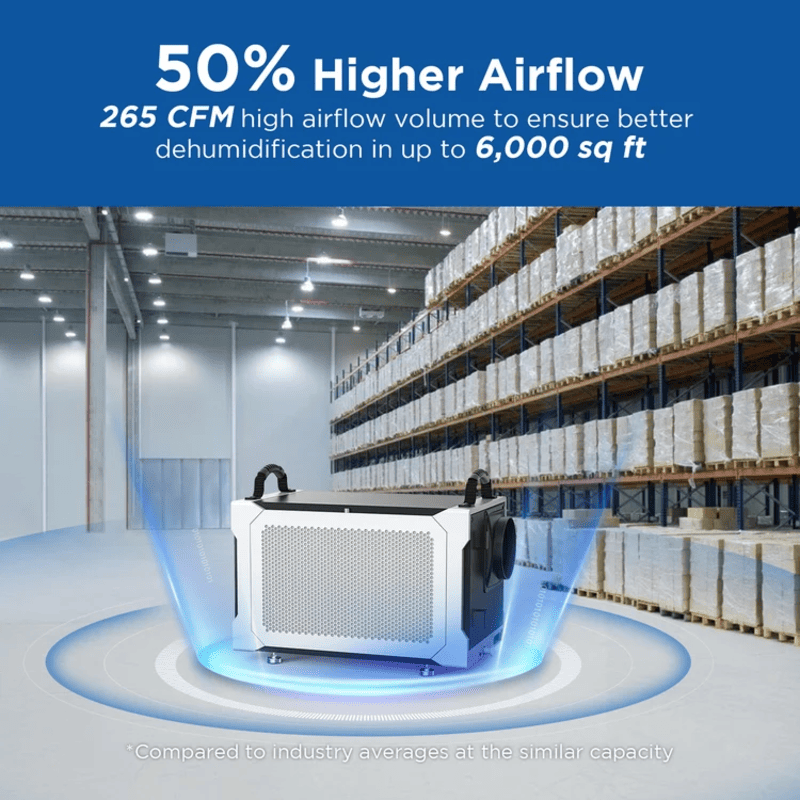 MOISWELL Defender MP145 Dehumidifier with 265 CFM airflow
