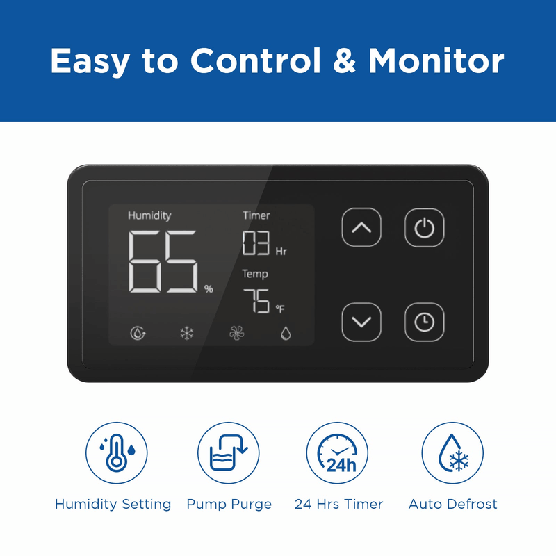 MOISWELL Explorer VP190 Dehumidifier digital control panel