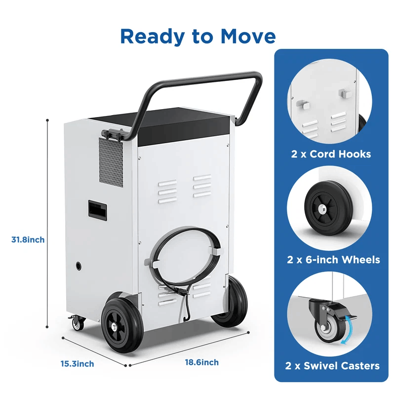 MOISWELL Explorer VP240 Dehumidifier with wheels and handle
