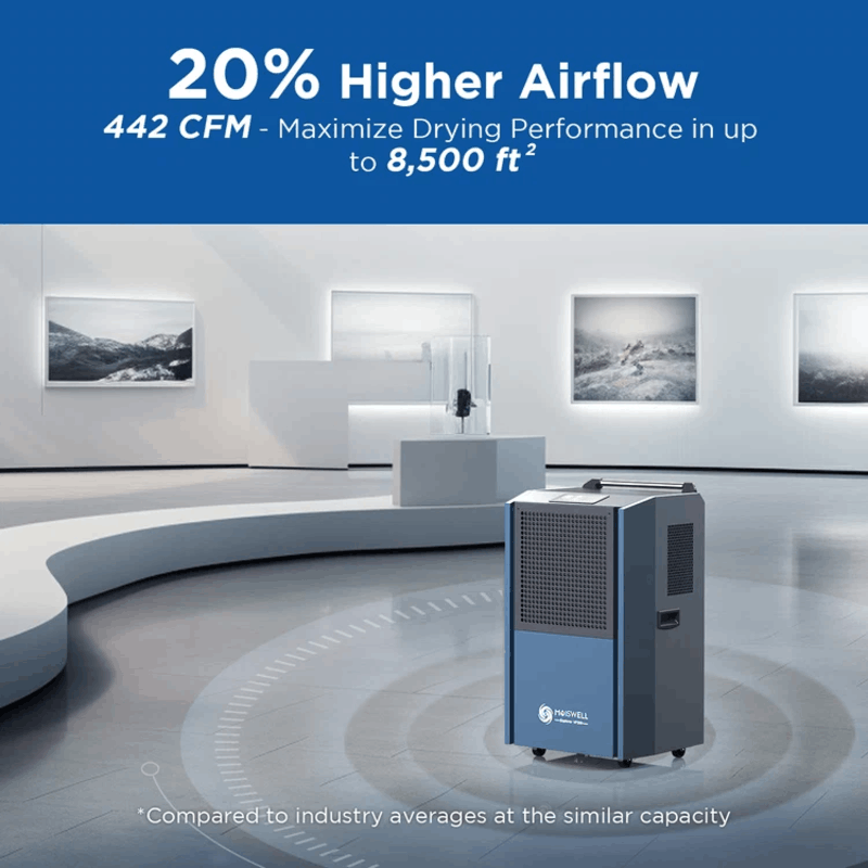 MOISWELL Explorer VP250 Dehumidifier with 442 CFM airflow