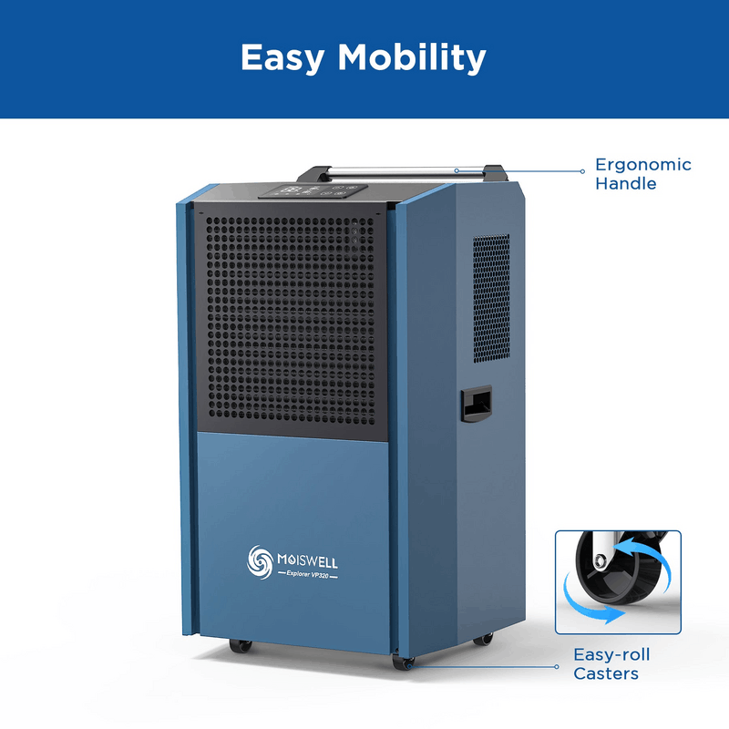MOISWELL Explorer VP320 Dehumidifier with handle and casters
