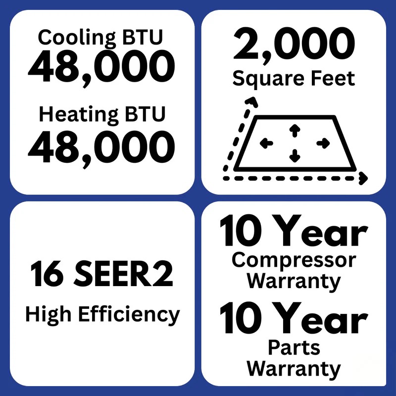 mrcool versapro 48000 btu central ducted heat pump system