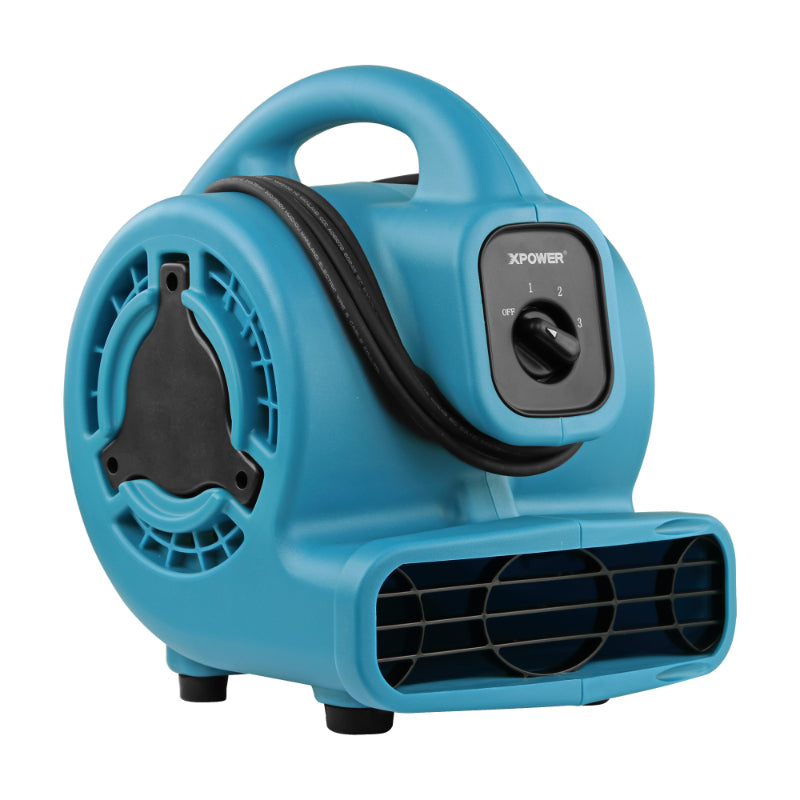 p-80-blue mini mighty air mover left angle view wrap around